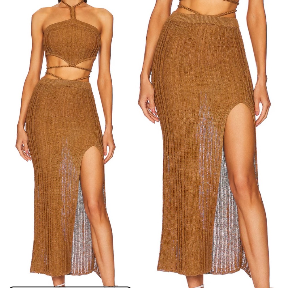 REVOLVE x Michael Costello Sylvan Knit Set in Dark Sand